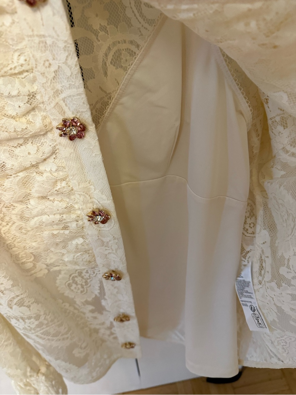 Zimmermann Lyrical Ivory Lace High-Neck Ruffle Blouse 0 (2-4) - Picture 8 of 9